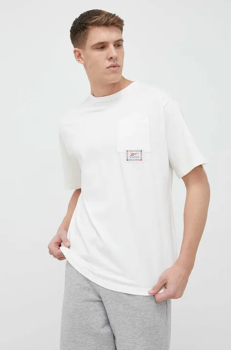 Majica kratkih rukava Reebok Classic za muškarce, boja: bijela, s tiskom