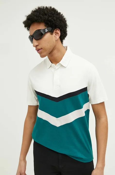 Bavlnené polo tričko Abercrombie & Fitch zelená farba, vzorované