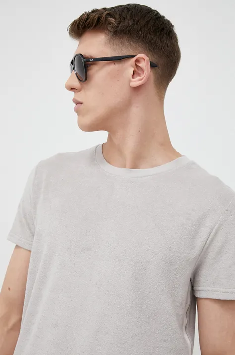 Majica kratkih rukava za plažu Calvin Klein boja: siva