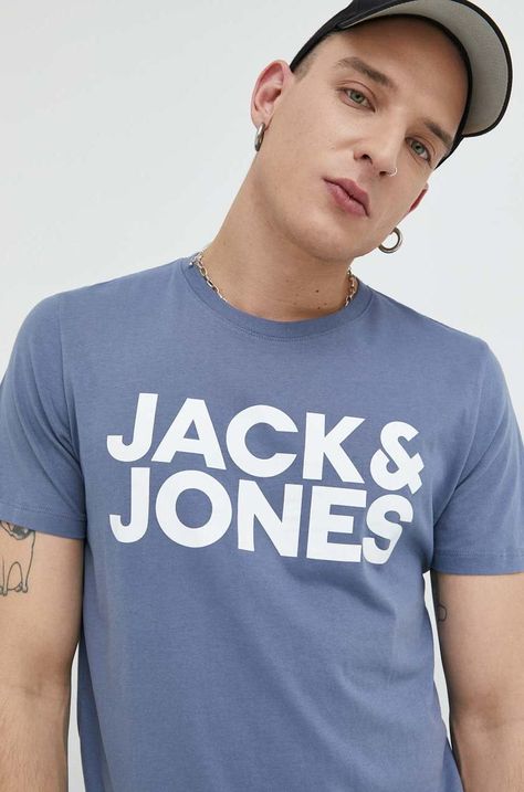 Βαμβακερό μπλουζάκι Jack & Jones JJECORP