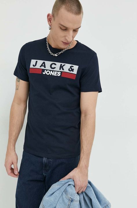 Βαμβακερό μπλουζάκι Jack & Jones JJECORP