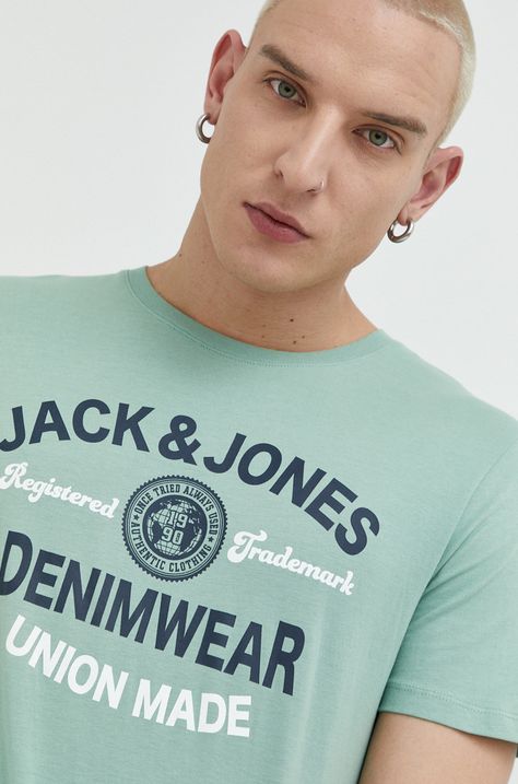 Βαμβακερό μπλουζάκι Jack & Jones JJELOGO