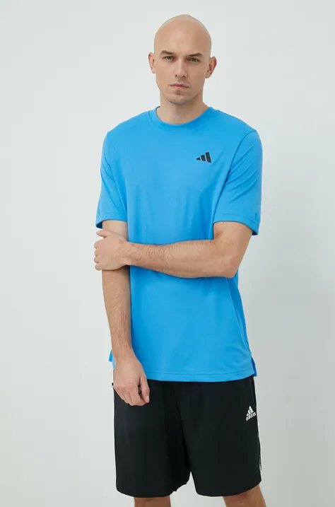 adidas Performance t-shirt treningowy Club kolor niebieski gładki