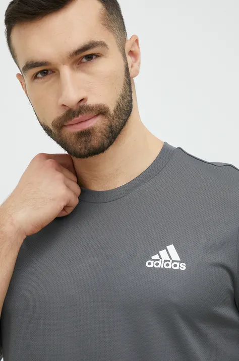 adidas Performance t-shirt treningowy Designed for Move kolor szary gładki