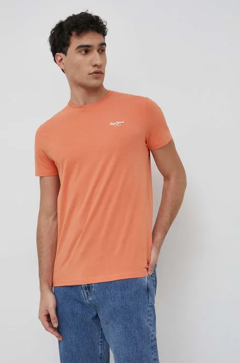 Tričko Pepe Jeans Jack pánske, oranžová farba, s potlačou