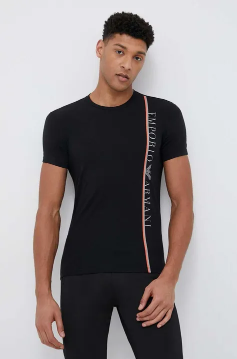 Emporio Armani Underwear t-shirt lounge kolor czarny wzorzysty