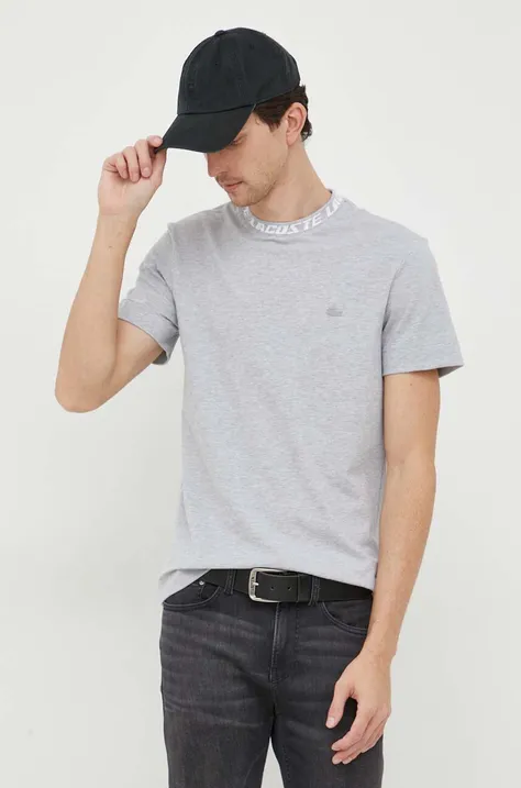 Lacoste t-shirt szürke, férfi, nyomott mintás