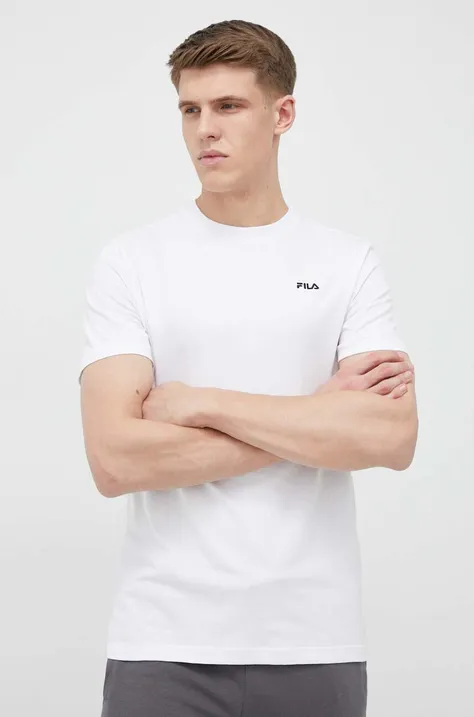 Бавовняна футболка Fila колір білий однотонний