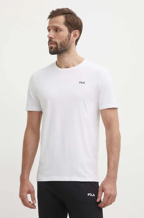 Pamučna majica Fila 2-pack boja: bijela, glatki model