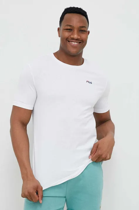 Pamučna majica Fila 2-pack boja: siva, glatki model