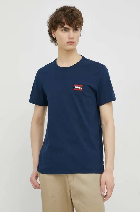 Bombažna kratka majica Levi's 2-pack črna barva