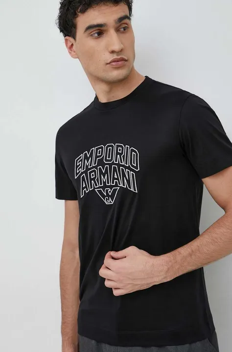 Emporio Armani t-shirt męski kolor czarny