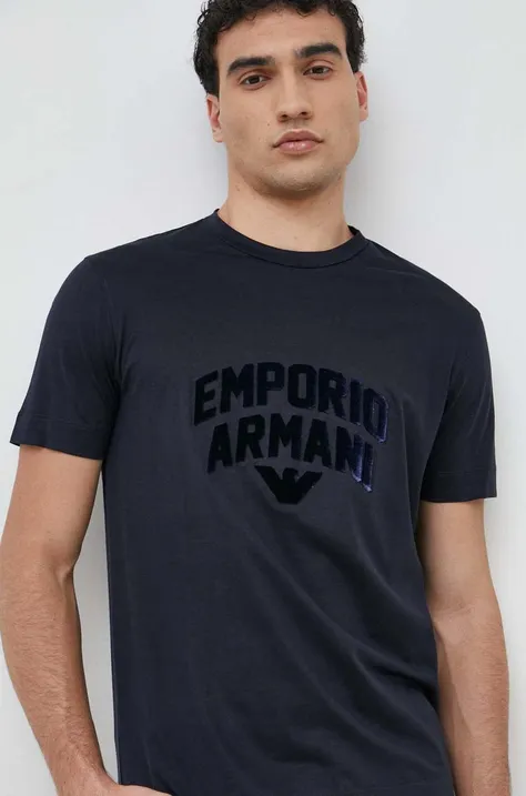 Emporio Armani t-shirt męski kolor granatowy