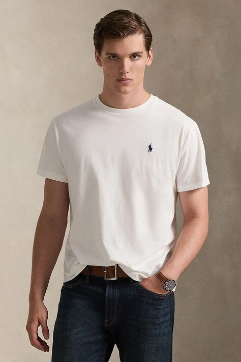 Polo Ralph Lauren pamut póló fehér, sima