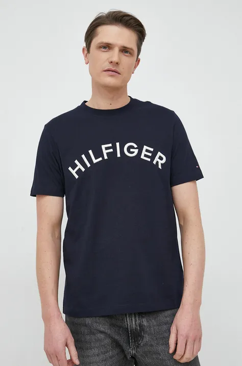 Βαμβακερό μπλουζάκι Tommy Hilfiger χρώμα: ναυτικό μπλε