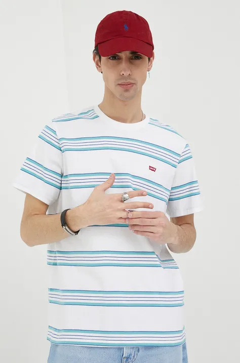 Levi's t-shirt bawełniany kolor biały wzorzysty