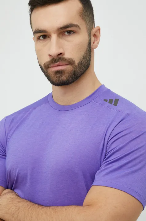 Tréningové tričko adidas Performance Designed for Training fialová farba, jednofarebné