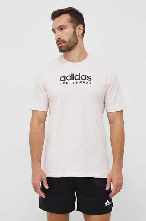 adidas t-shirt bawełniany kolor różowy z nadrukiem