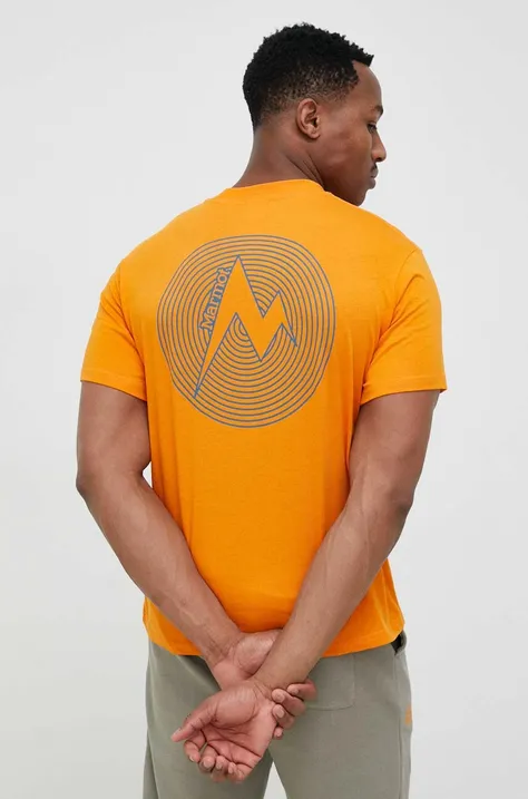 Kratka majica Marmot moški, oranžna barva