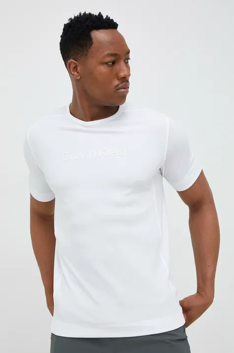 Μπλουζάκι προπόνησης Calvin Klein Performance Essentials χρώμα: άσπρο
