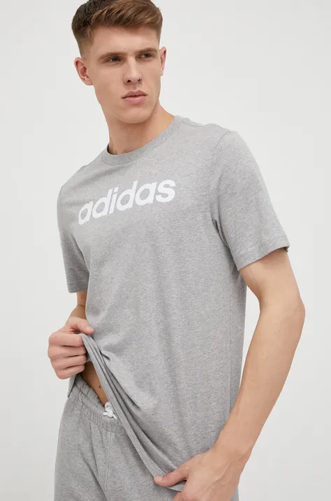 adidas t-shirt bawełniany kolor szary z nadrukiem