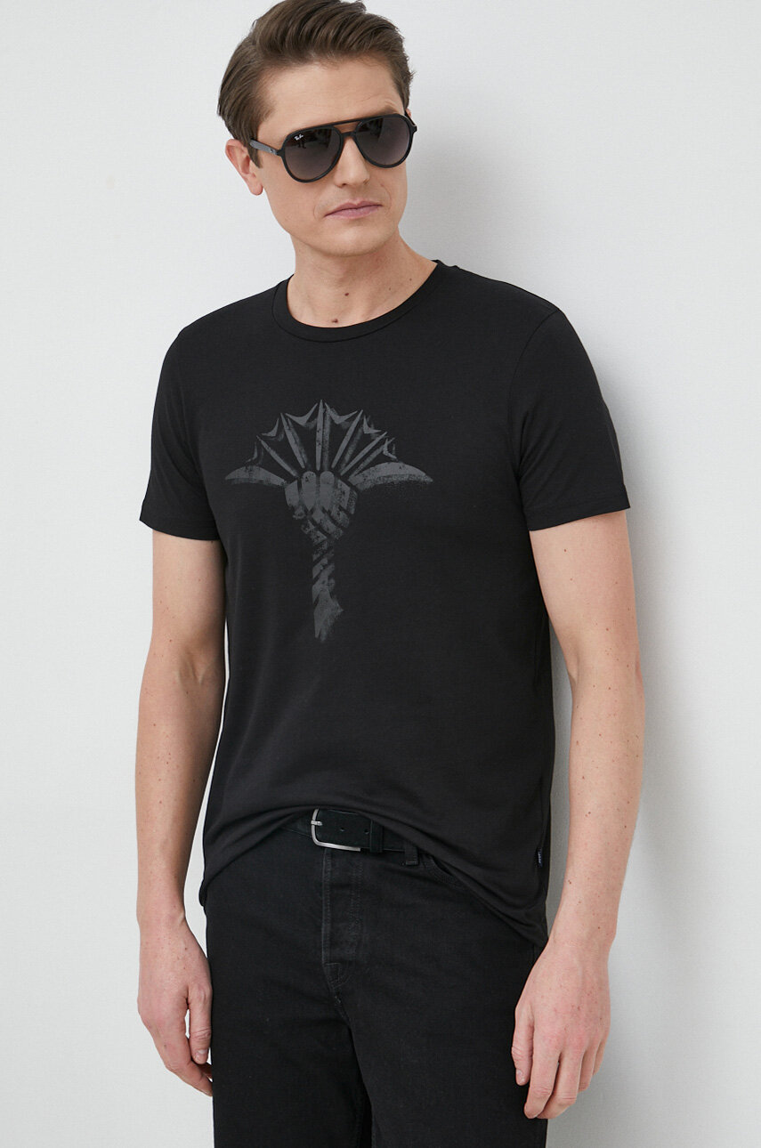 Joop! t-shirt bawełniany kolor czarny z nadrukiem