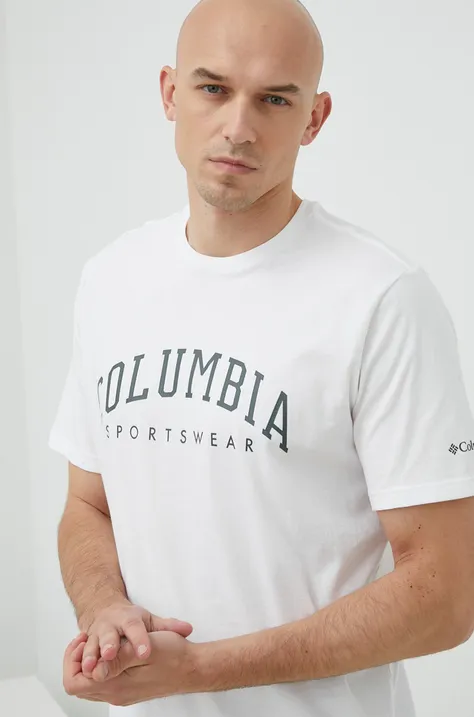 Pamučna majica Columbia boja: bijela, s uzorkom