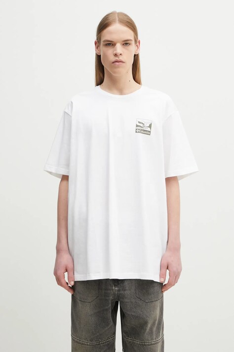 Columbia t-shirt bawełniany kolor biały wzorzysty