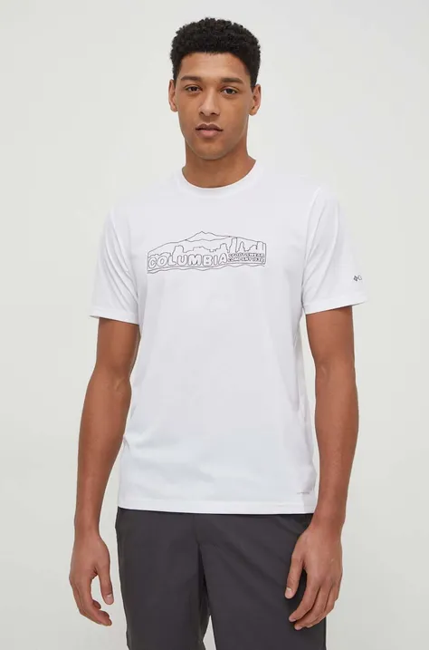 Columbia sportos póló Legend Trail fehér, nyomott mintás, 2036533
