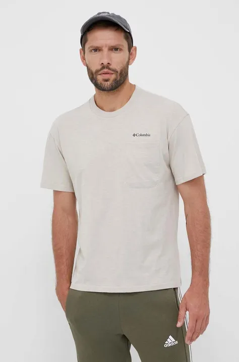 Бавовняна футболка Columbia колір бежевий однотонний 2037491-278