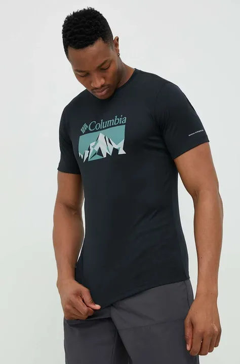 Αθλητικό μπλουζάκι Columbia Zero Rules χρώμα: μαύρο
