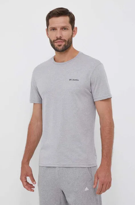 Columbia t-shirt męski kolor szary z nadrukiem 1680053.SS23-112