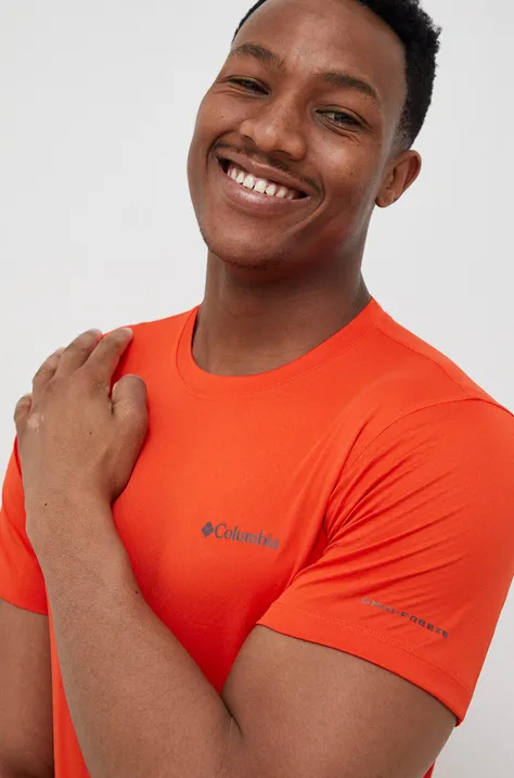 Columbia t-shirt sportowy Zero Rules kolor pomarańczowy gładki