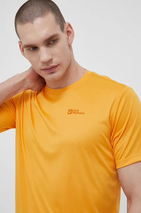 Jack Wolfskin tricou sport Tech culoarea portocaliu, neted
