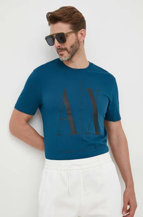 Бавовняна футболка Armani Exchange з принтом