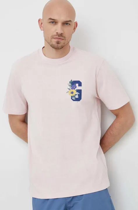 GAP t-shirt bawełniany kolor różowy z nadrukiem