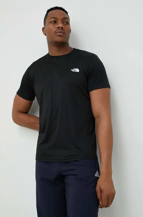 The North Face t-shirt sportowy Reaxion kolor czarny gładki