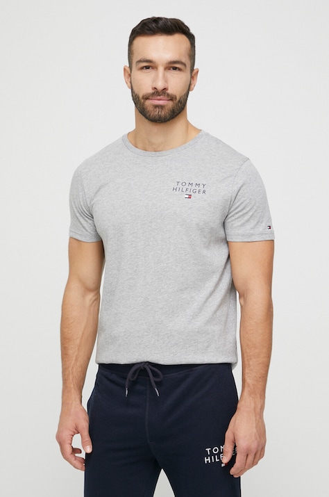 Tommy Hilfiger tricou din bumbac culoarea gri, cu imprimeu UM0UM02916