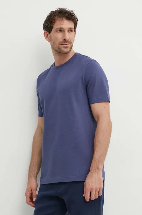 BOSS t-shirt męski kolor niebieski gładki