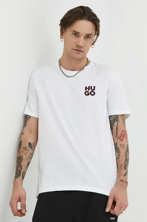 HUGO t-shirt bawełniany 2-pack z nadrukiem
