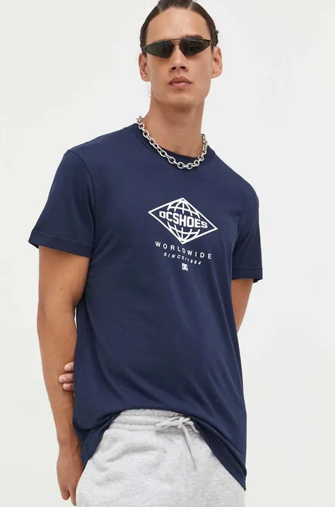Bombažna kratka majica DC mornarsko modra barva