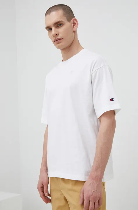 Champion t-shirt bawełniany kolor biały gładki