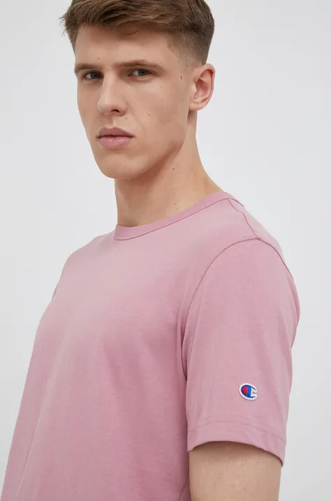 Бавовняна футболка Champion колір рожевий однотонний
