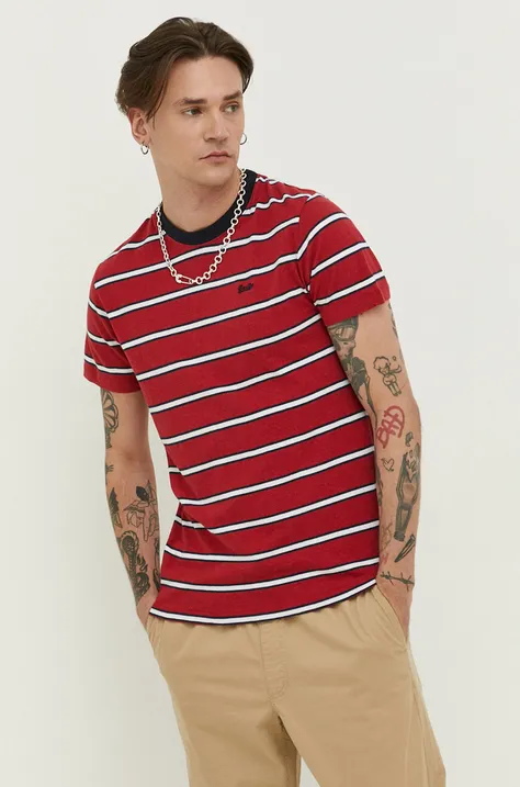 Superdry t-shirt bawełniany kolor czerwony wzorzysty