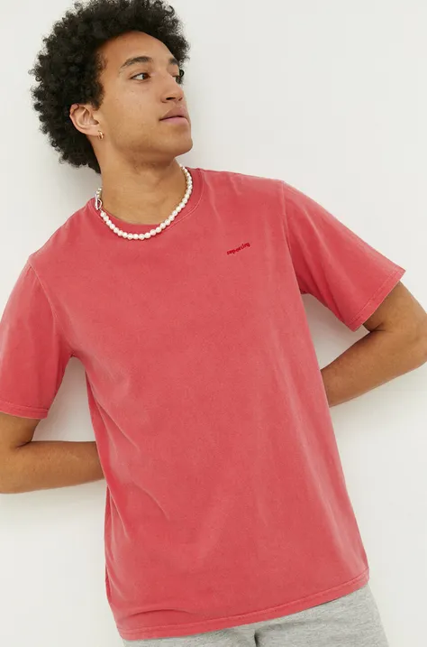 Superdry t-shirt bawełniany kolor czerwony gładki