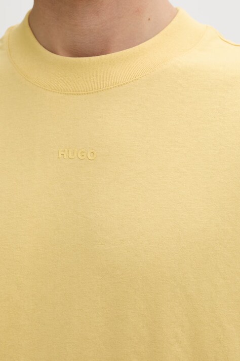 Bavlnené tričko HUGO pánske, čierna farba, jednofarebné, 50488330