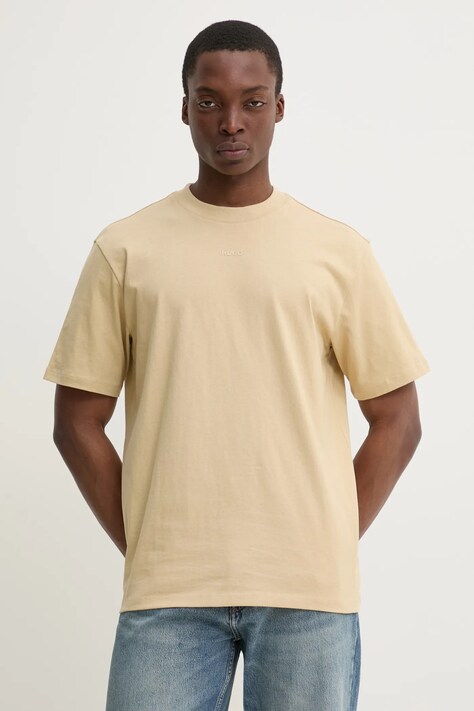 HUGO tricou din bumbac barbati, culoarea negru, neted, 50488330