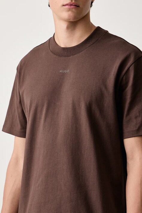 HUGO T-shirt męski bawełniany Dapolino pomarańczowy 50488330