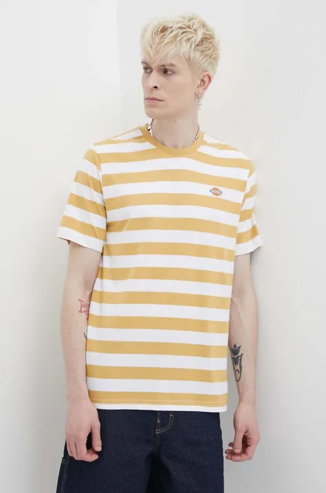 Bavlnené tričko Dickies oranžová farba, vzorovaný
