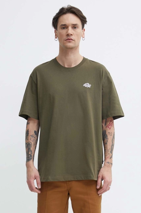 Dickies tricou din bumbac culoarea verde, cu imprimeu